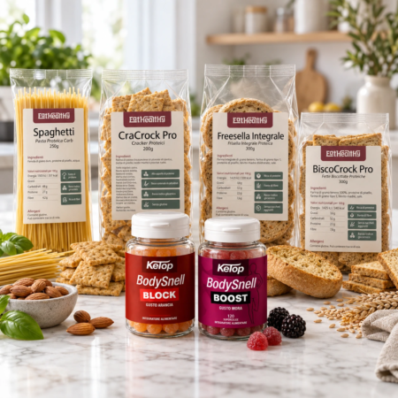 Selection Pro EatHealthy con BODYsnell BLOCK, BODYsnell BOOST, Spaghetti, CraCrock Pro, Freesella Integrale e BiscoCrock Pro