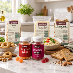 Smart Box EatHealthy con BODYsnell BLOCK, BODYsnell BOOST, BiscoCrock, Riso Low Carb e Taralli